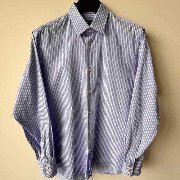 Hugo Boss Other - Hugo Boss Regular Fit Striped Cotton Long Sleeve Dress Shirt